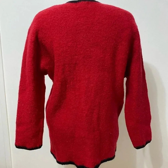 Vintage - Red Boiled Wool Shacket Cardigan - Picture 12 of 12